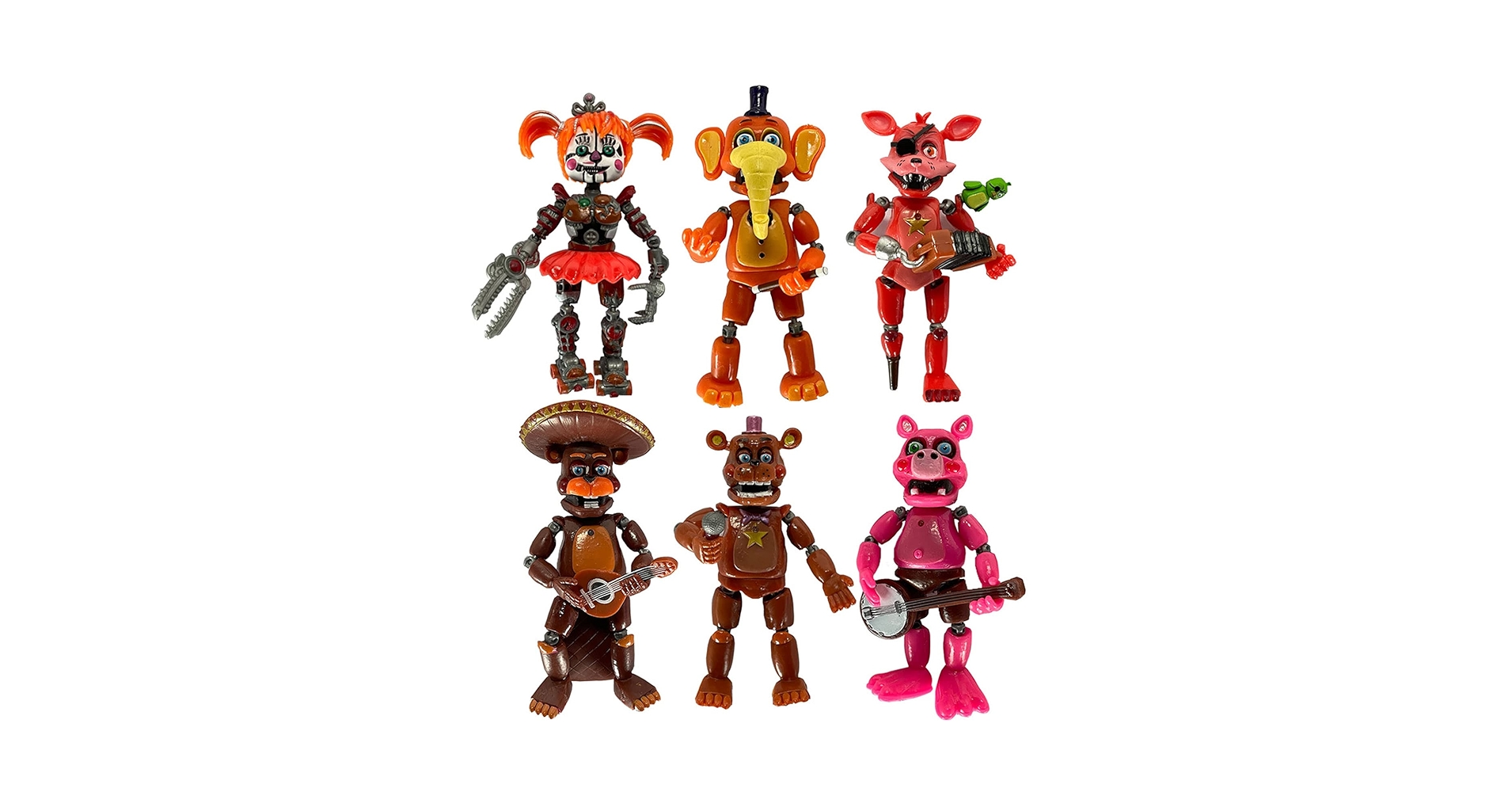 fnaf アクションフィギュア　5種類 Amazon.co.jp: Five Nights at Freddy's Figures 6点セット FNAF